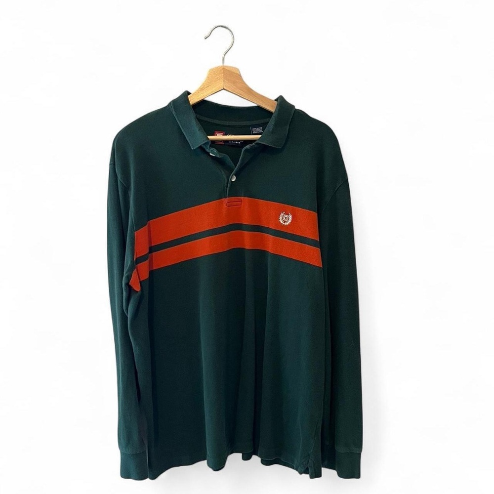 Chaps Green Longsleeve Polo Shirt